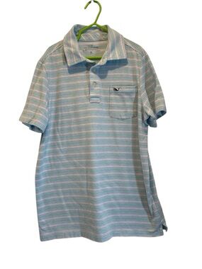 Vineyard Vines kids Edgardtown Striped Polo M(12-14)